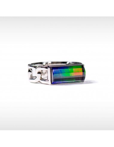 Unity ammolite ring in sterling silver de l' environnement