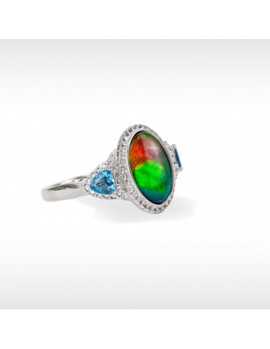 Lavish Ammolite Ring in Sterling Silver Pour