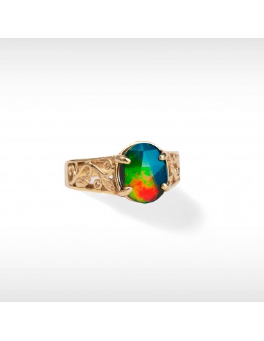 Women's 14K Gold A Grade Ammolite Ring s'inspire de l'anatomie humaine