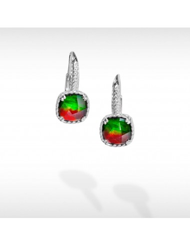 Women's Sterling Silver Ammolite Earrings destockage