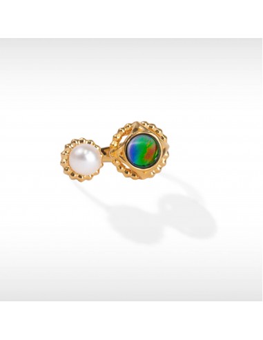 Pearl Ammolite Ring in 18K Gold Plating Le MVP de beaucoup