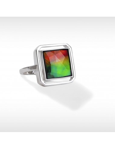 Prisma ammolite ring in sterling silver livraison et retour toujours gratuits