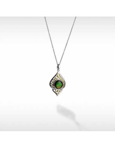 Women's Sterling Silver Ammolite Pendant Economisez 