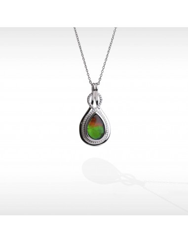 Women's Sterling Silver Ammolite Pendant pas cher