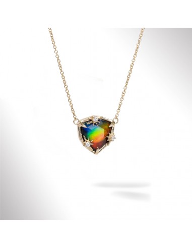 Starlight Trillion Ammolite Pendant with White Diamonds in 14K Gold Découvrez la collection