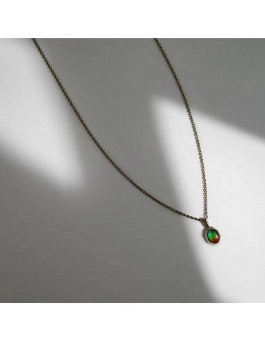 Essentials Oval Ammolite Pendant in Sterling Silver france