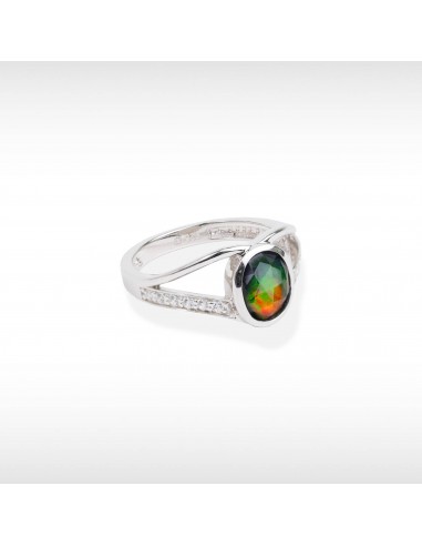 Women's Sterling Silver Ammolite Ring with Swarovski Accent sélection de produits