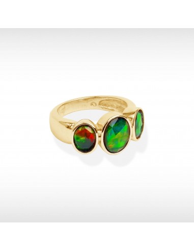 Women's Sterling Silver Ammolite Ring Faites des économies