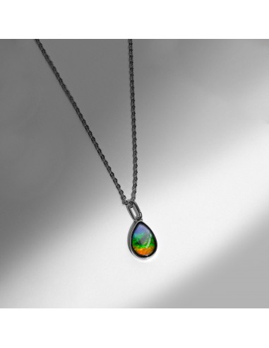 Essentials Pear Ammolite Pendant in Sterling Silver de technologie