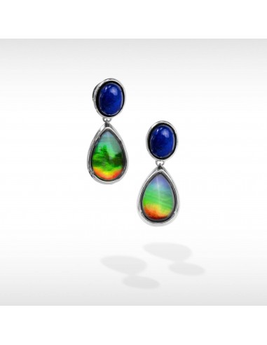 Harmony Ammolite Earrings in Sterling Silver with Lapis en ligne des produits 