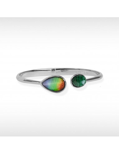 Harmony Ammolite Bangle in Sterling Silver with Malachite JUSQU'A -70%! 