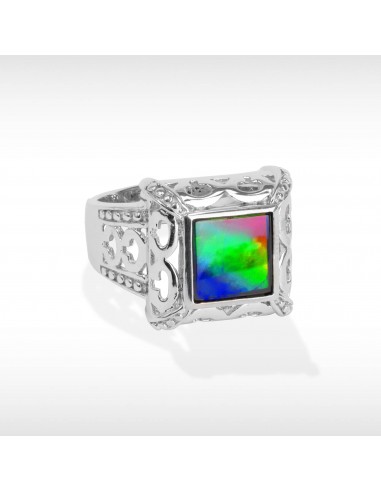 Men's Sterling Silver Ammolite Ring de technologie