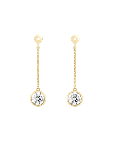 The Bezel Solitaire Ear Jackets Pour