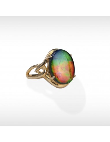 Women's Alice 14K Gold A Grade Ammolite Ring Economisez 