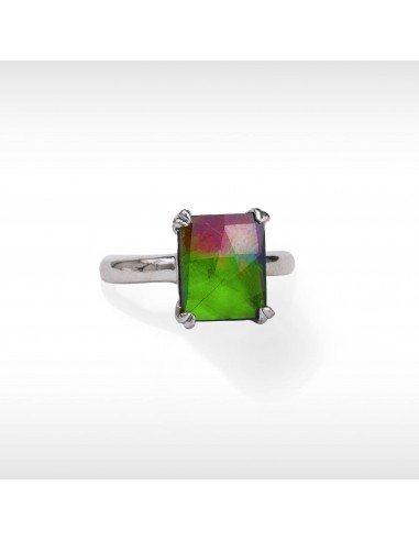 Women's Ilene Sterling Silver Ammolite Ring with White Sapphire Accent Toutes les collections ici