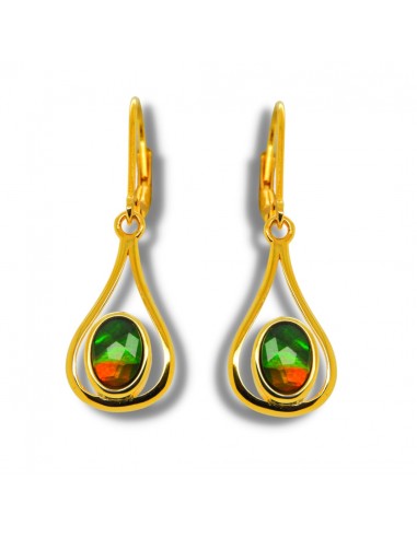 Women's Sterling Silver Ammolite Earrings de France