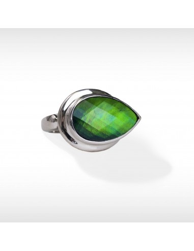 Women's Sterling Silver Ammolite Ring Par le système avancé 