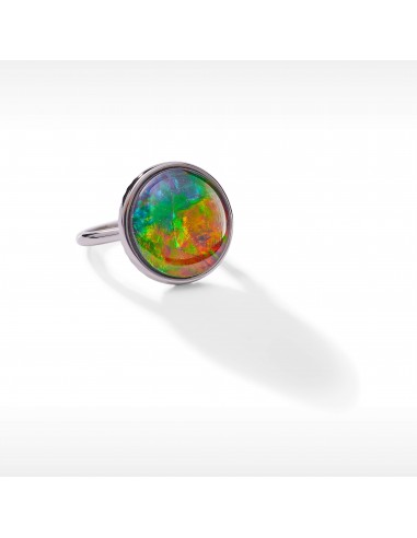 Origins Round Ammolite Ring in Sterling Silver commande en ligne