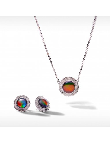 Origins Small Round Ammolite Gift Set in Sterling Silver est présent 