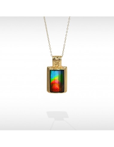 14K Gold A Grade Ammolite Pendant pas chere