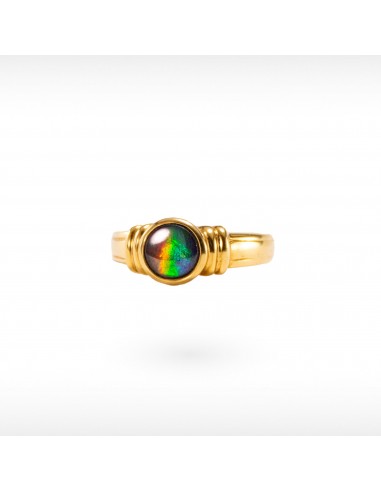 Women's 14K Gold A Grade Ammolite Ring s'inspire de l'anatomie humaine