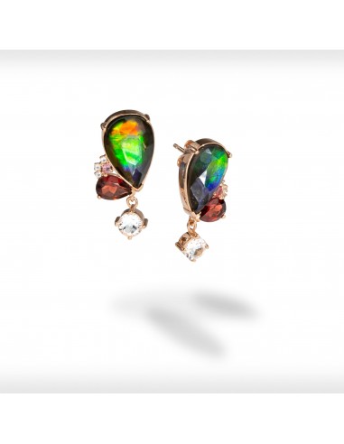 Adore Ammolite Earrings in 18k Rose Gold Vermeil meilleur choix