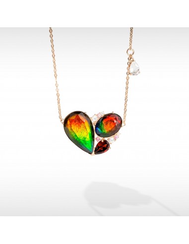 Adore Ammolite Pendant in 18k Rose Gold Vermeil de technologie