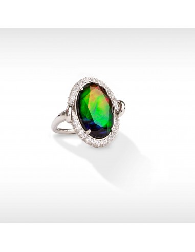 Knots Ammolite Ring in Sterling Silver destockage