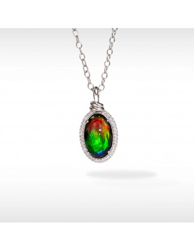 Knots Ammolite Necklace in Sterling Silver en linge